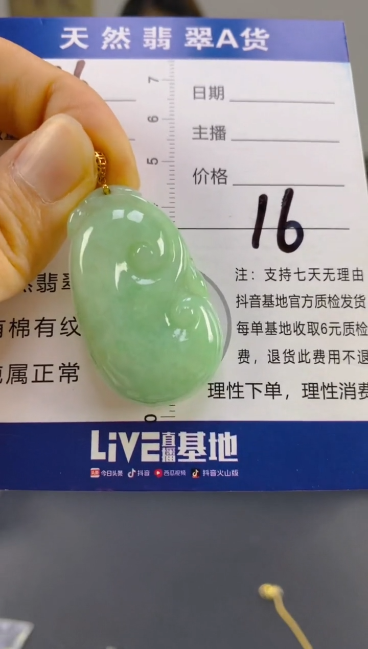 【闪购商品】翡翠颈饰18K金镶嵌天然A货翡翠