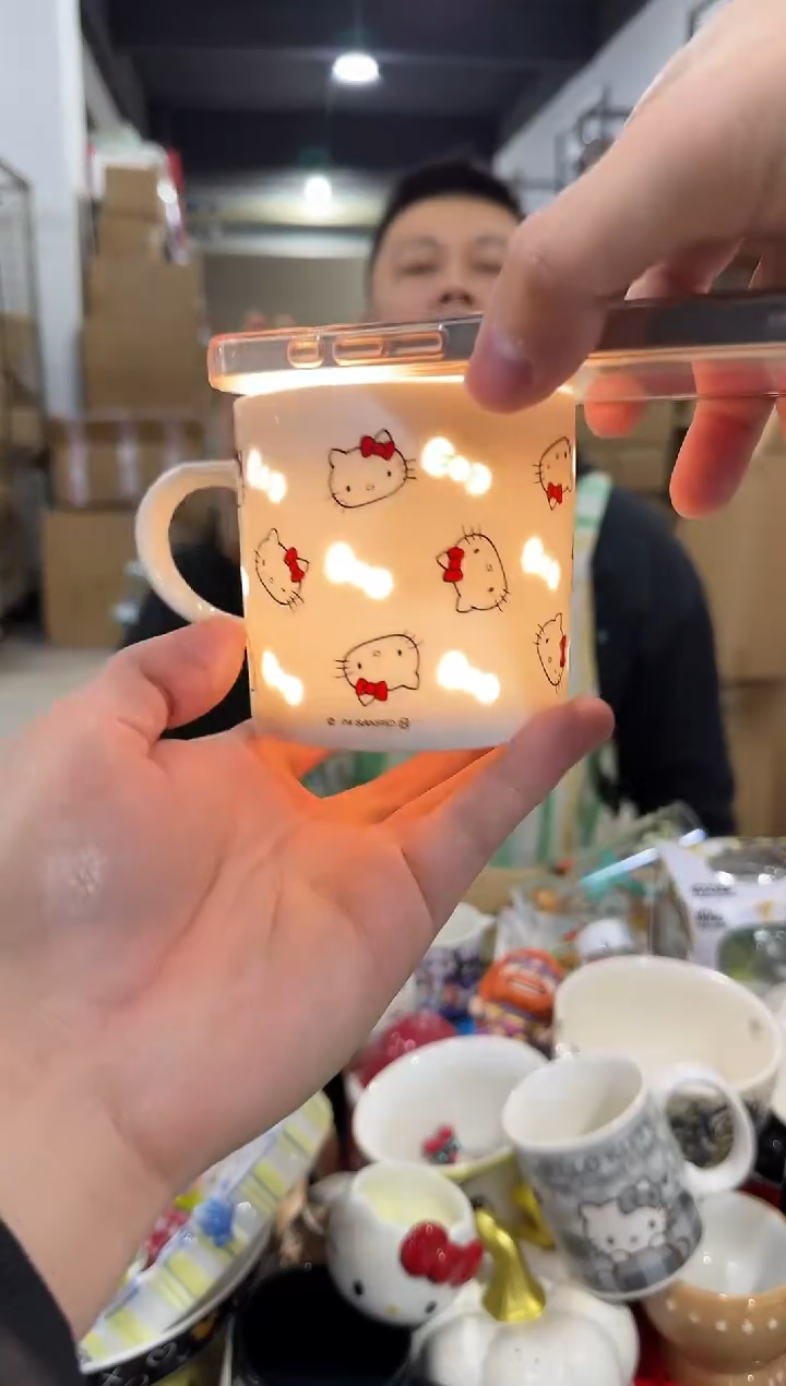 瓷片kt猫镂空水杯