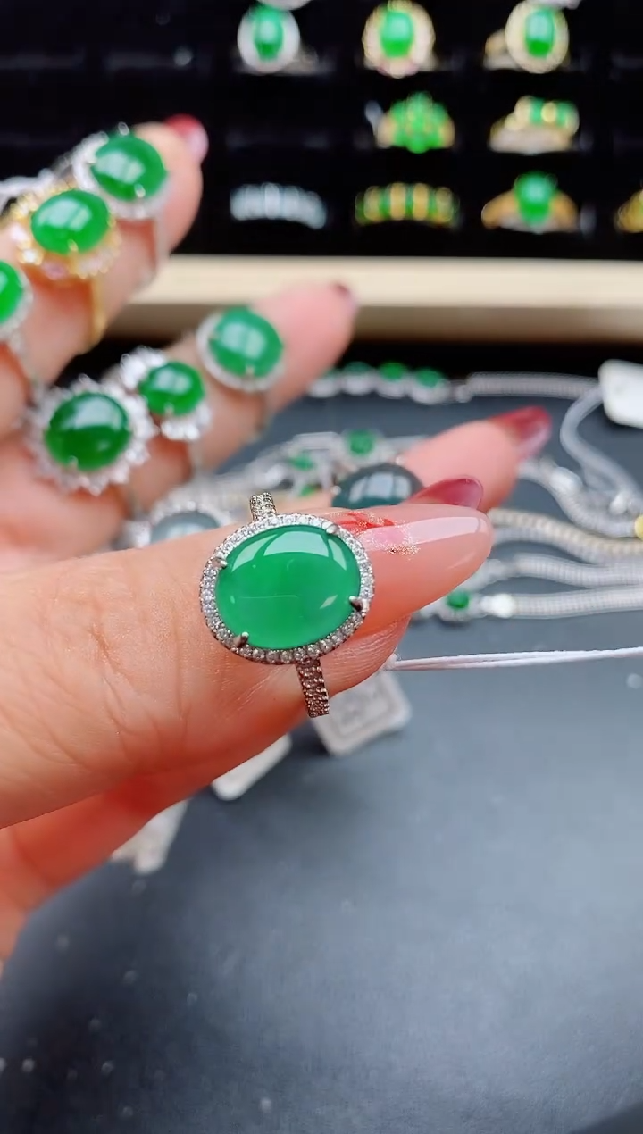 【闪购商品】翡翠戒指银S925镶嵌5080805