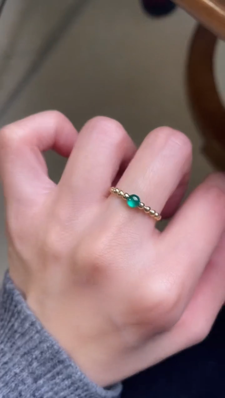 【闪购商品】祖母绿戒指18K金镶嵌阿富汗主石：0.34ct