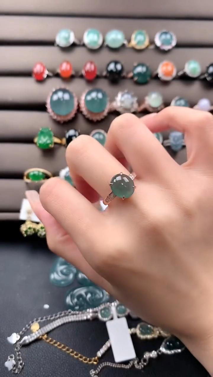 【闪购商品】翡翠戒指银S925镶嵌432423