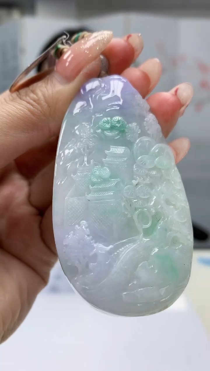 【闪购商品】定制翡翠未镶嵌0405MM-毛货挂件89