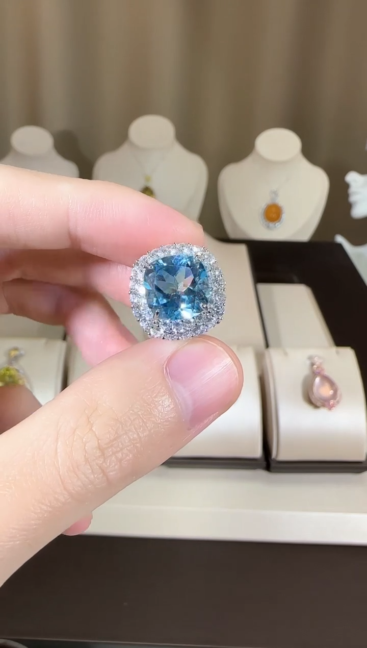 【闪购商品】托帕石戒指银S925镶嵌戒指