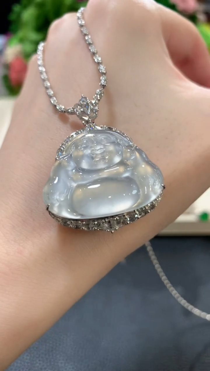 吊坠(不含链)18K金镶嵌翡翠a108