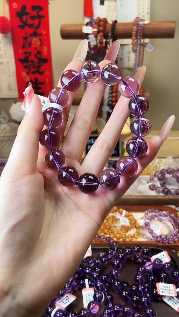 【闪购商品】水晶手串未镶嵌15mm巴西紫水晶