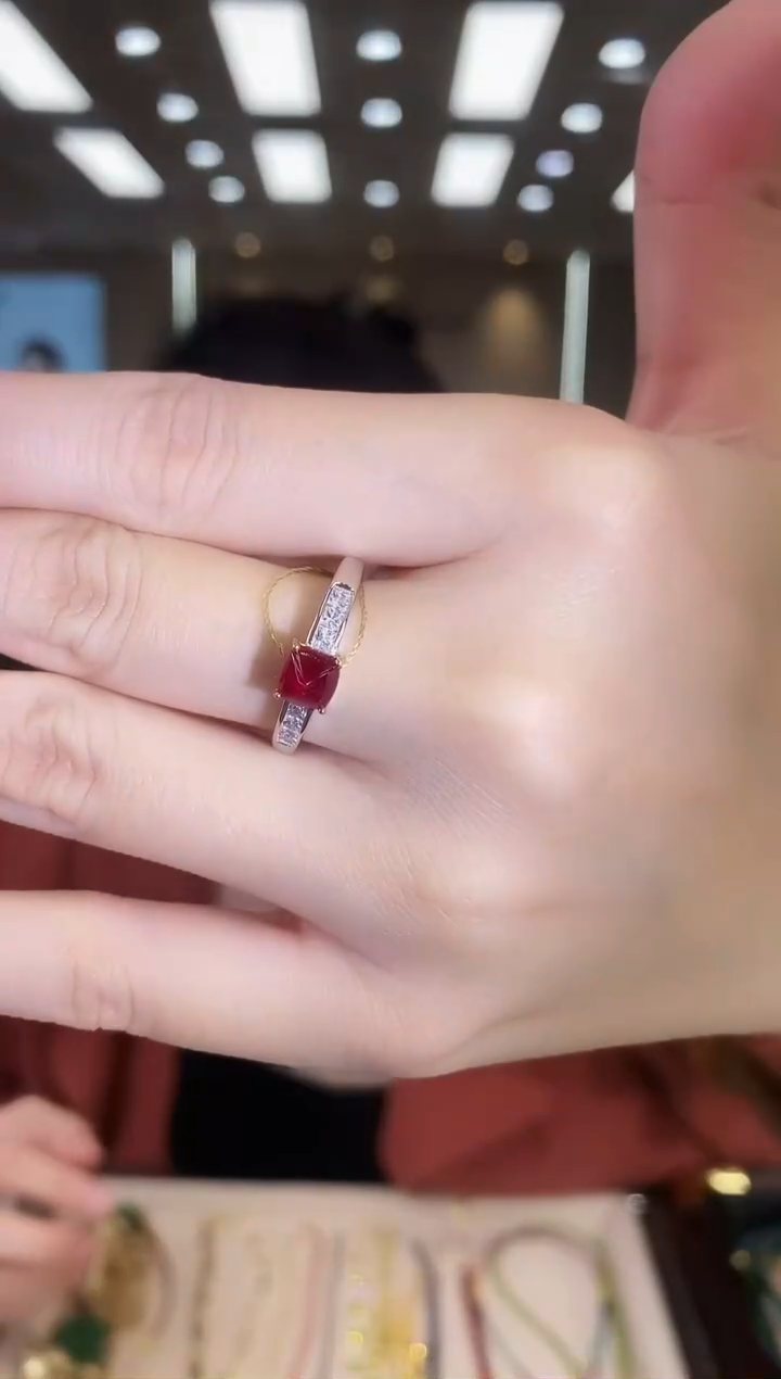 银S925镶嵌戒指红宝石09