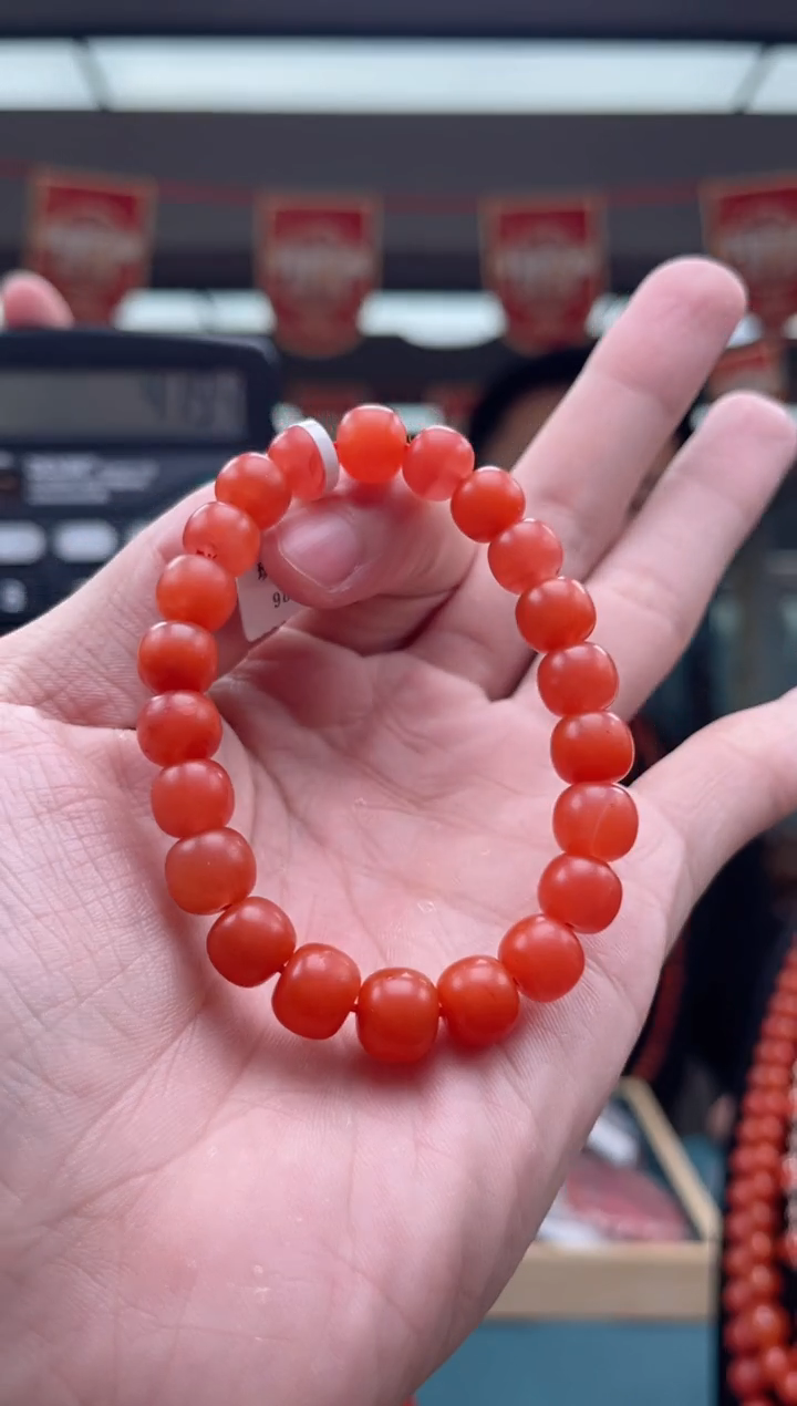 【闪购商品】南红玛瑙A40未镶嵌滴水洞单圈9mm