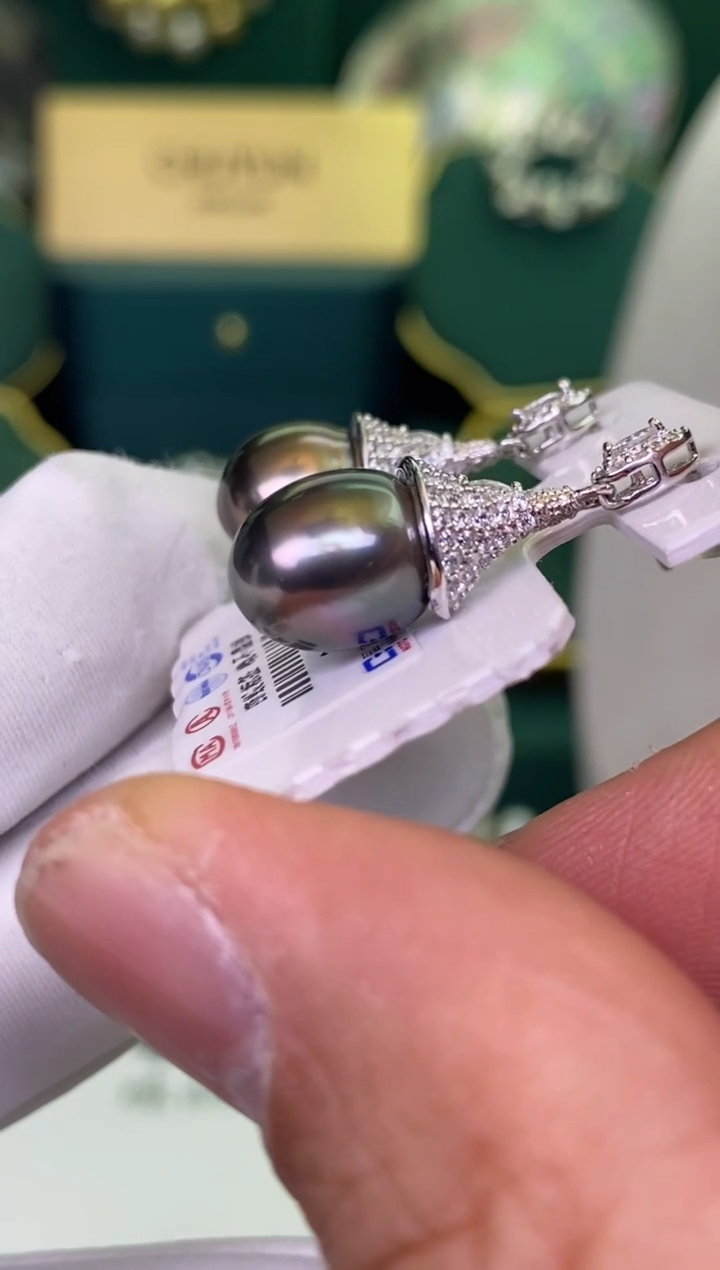 银S925镶嵌海水珍珠耳饰1