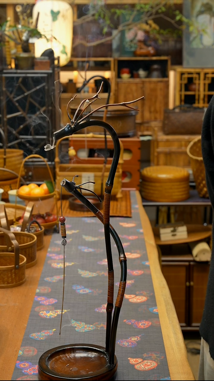 龙挂香竹制工艺挂香架经典复刻古代香架   双龙