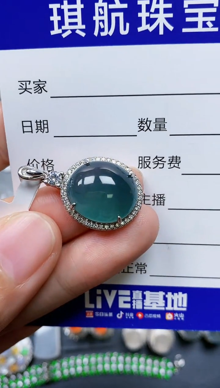 【闪购商品】翡翠颈饰银S925镶嵌0185