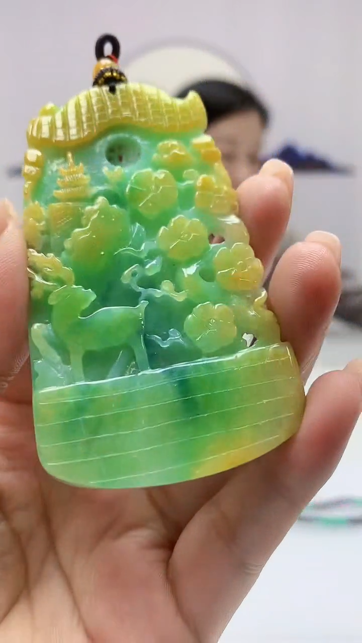 【闪购商品】定制翡翠未镶嵌4852ms-毛货挂件赠珠链263