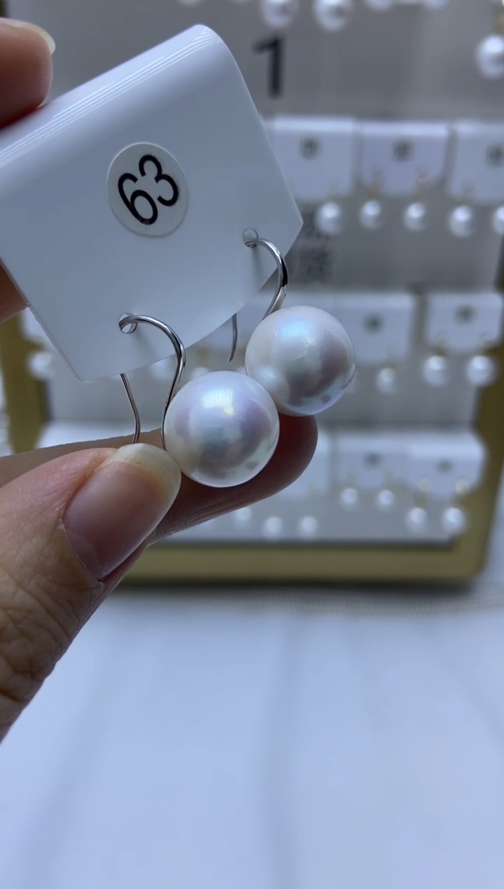 银S925镶嵌耳饰淡水珍珠63
