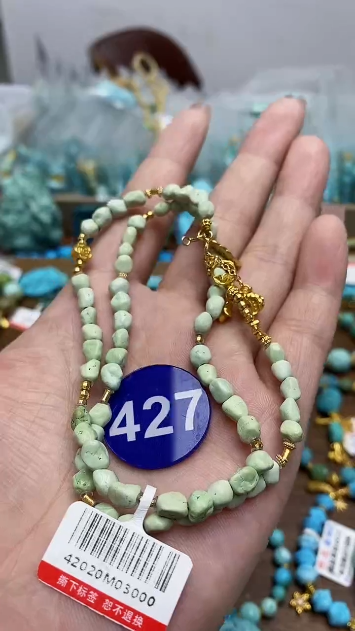 【闪购商品】绿松石银S925镶嵌项链427
