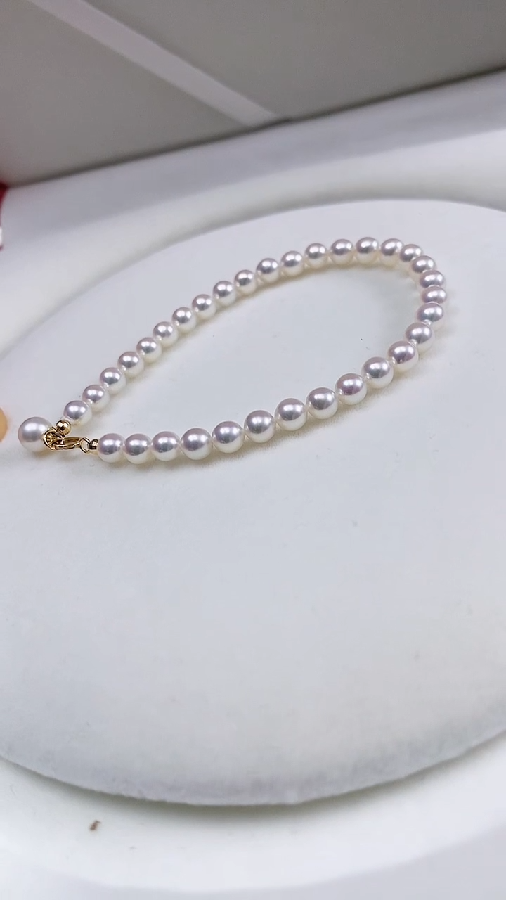 未镶嵌淡水珍珠珠宝奇石珍珠手链卡4.5到5