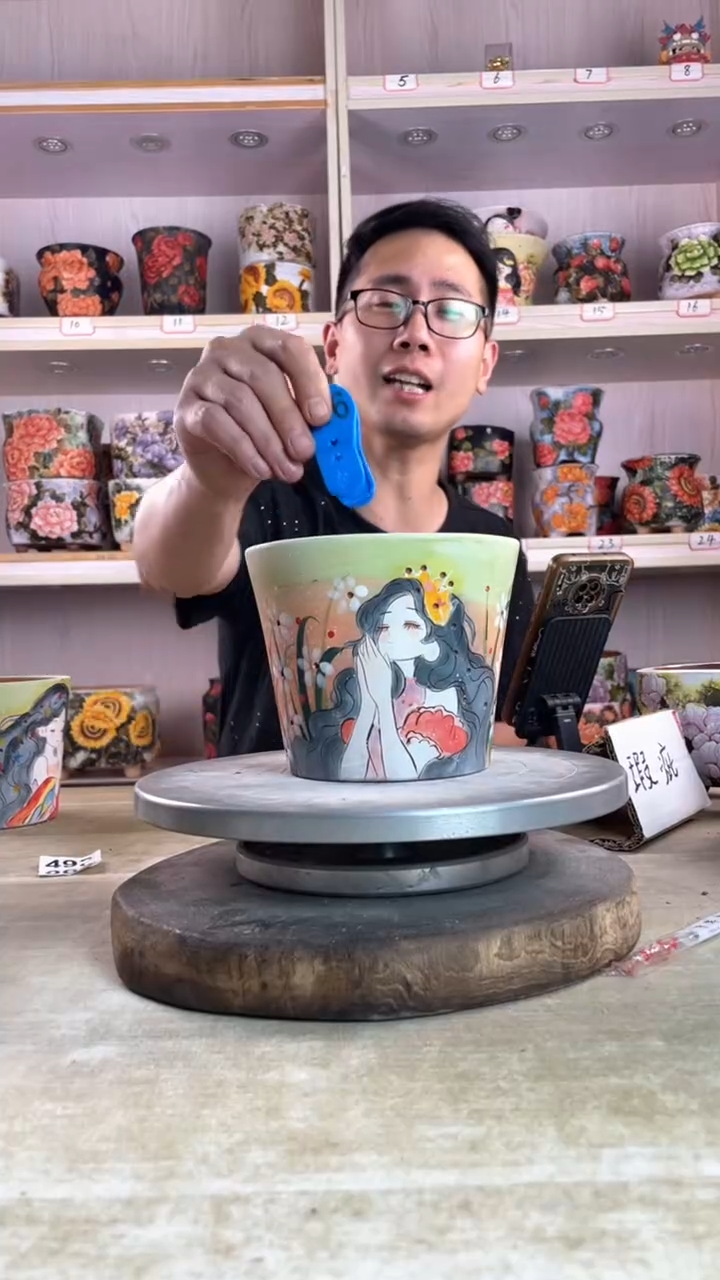 摆件116陶花岛多肉陶瓷花盆罐——微瑕