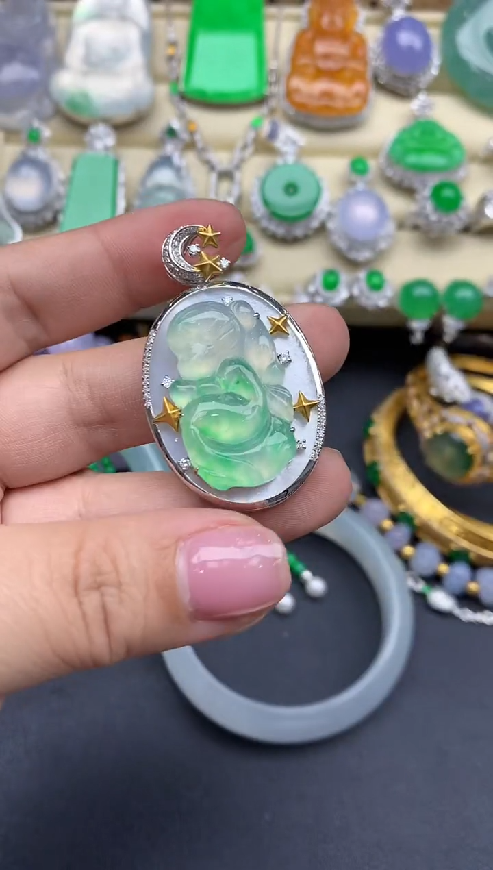 【闪购商品】翡翠颈饰18K金镶嵌519-中国好珍宝