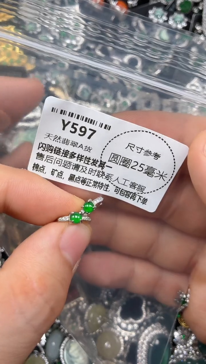 颈饰未镶嵌翡翠Y597耳扣