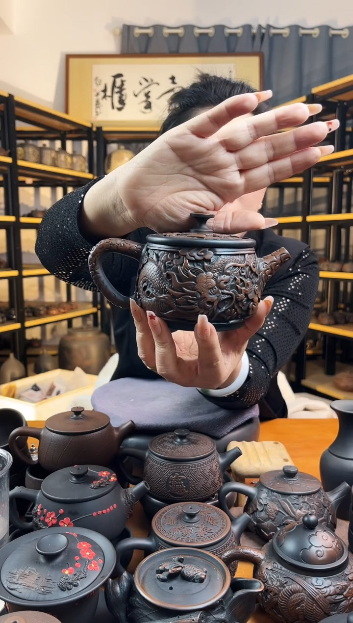 【闪购商品】壶刘永新 深雕  龙  大口汉瓦 