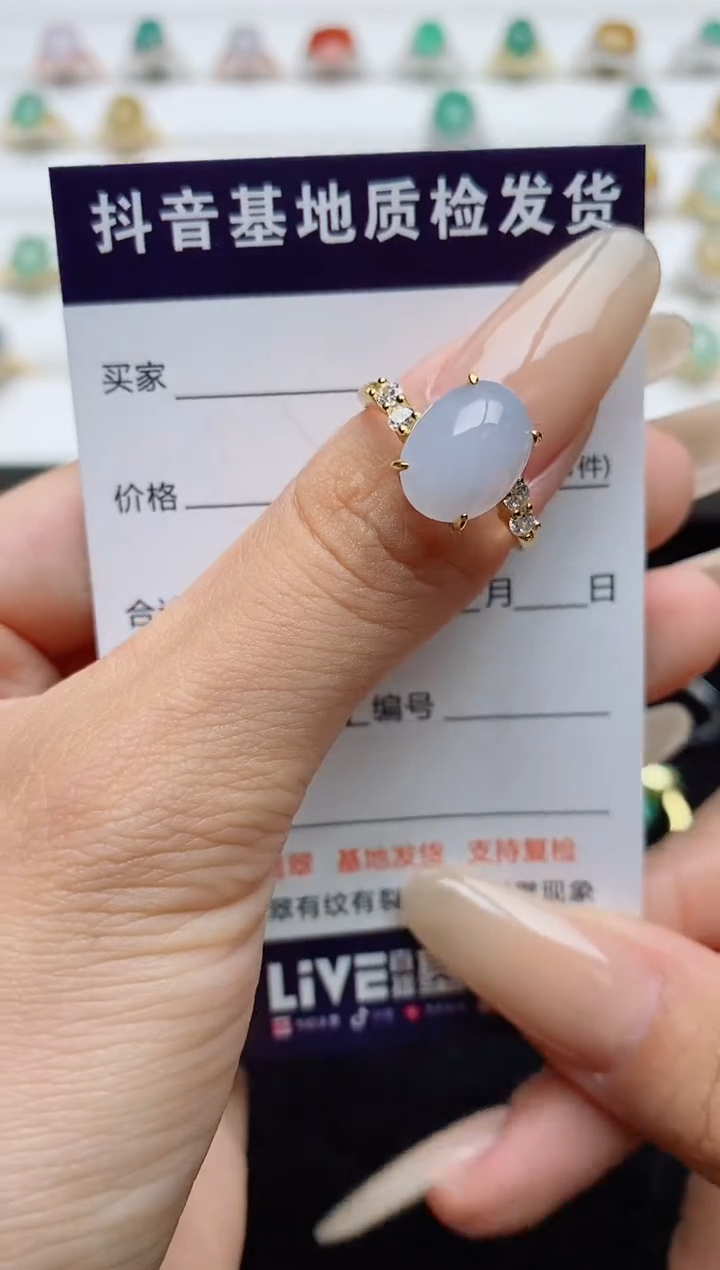 翡翠戒指银S925镶嵌.