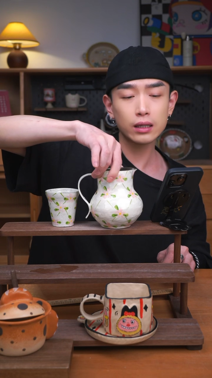 杯子2件套1！1壶1杯！景德镇可爱设计师款陶瓷