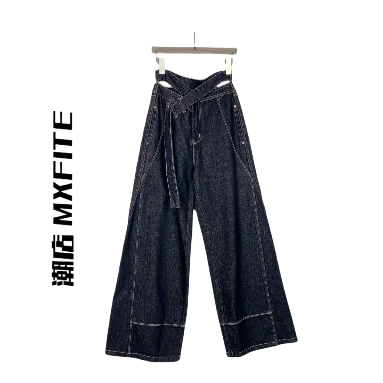 MXFITE潮店秋季新款潮酷时尚直筒牛仔休闲裤长裤（ZHQ52900B）