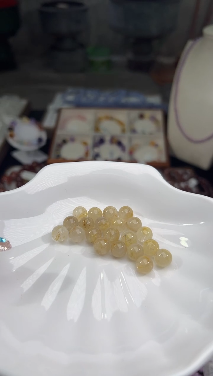 未镶嵌珠宝半成品水晶金发晶单珠9+（不带证书）多样性发其一