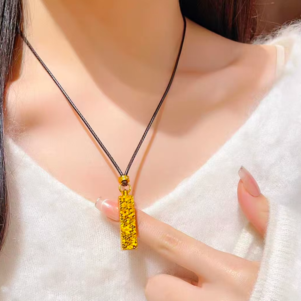 铜合金项链 碎冰冰四方来财吊坠