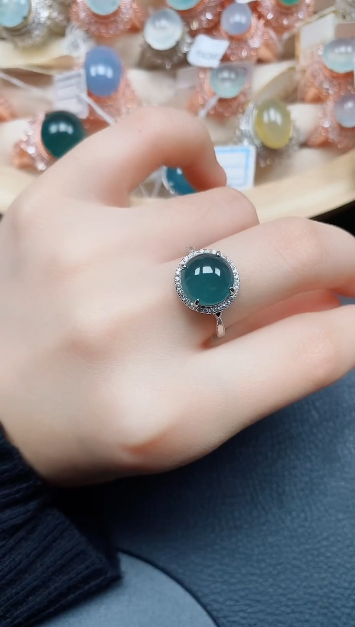 【闪购商品】翡翠戒指银S925镶嵌翡翠