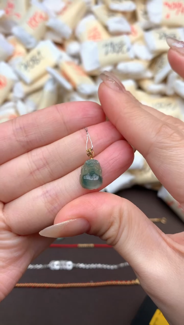 【闪购商品】翡翠挂件18K金镶嵌 一