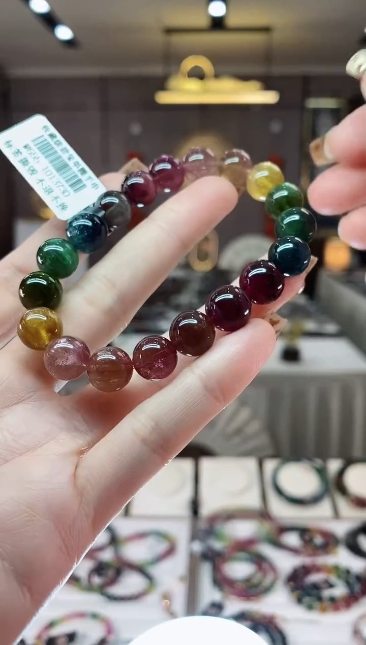 【闪购商品】碧玺单圈手串10mm+未镶嵌一物一证dan