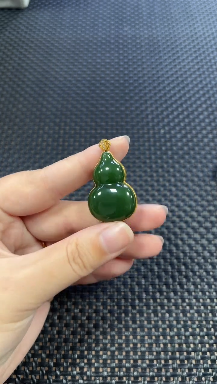 和田玉18K金镶嵌颈饰（多样性发一件）