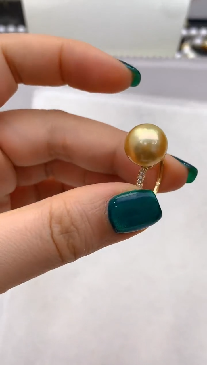 【闪购商品】海水珍珠戒指18K金镶嵌137 12-13mm