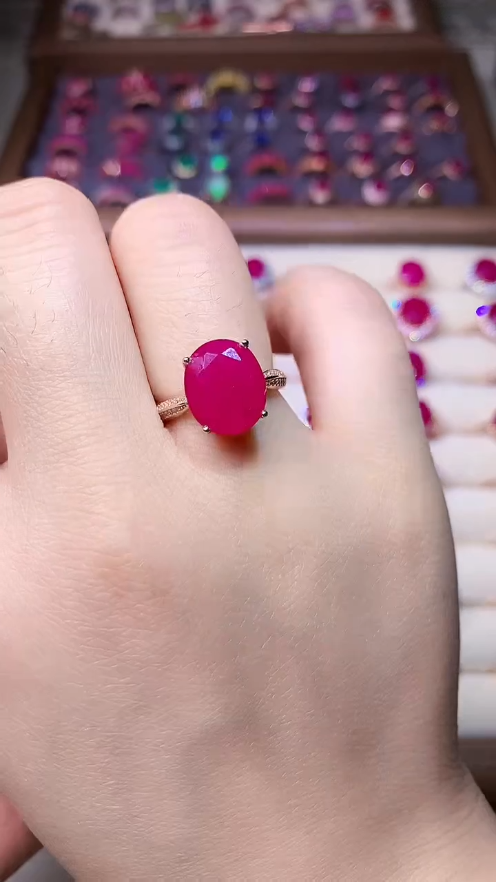 【闪购商品】红宝石戒指银S925镶嵌0000