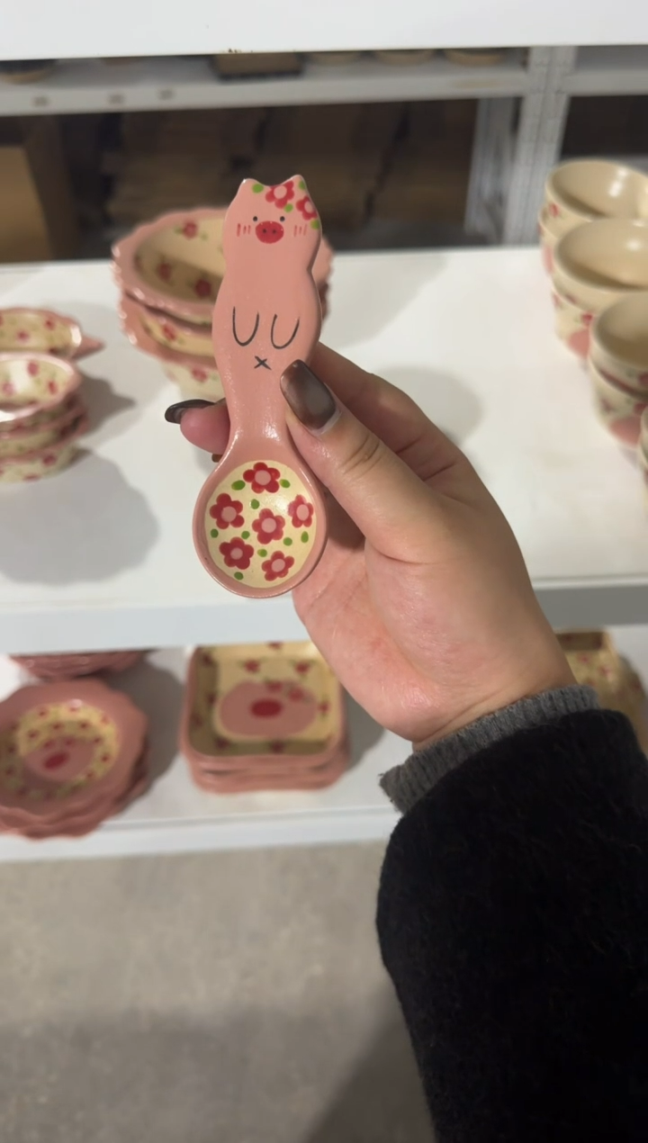 陶瓷猪猪勺子【十里高温釉下彩陶瓷】