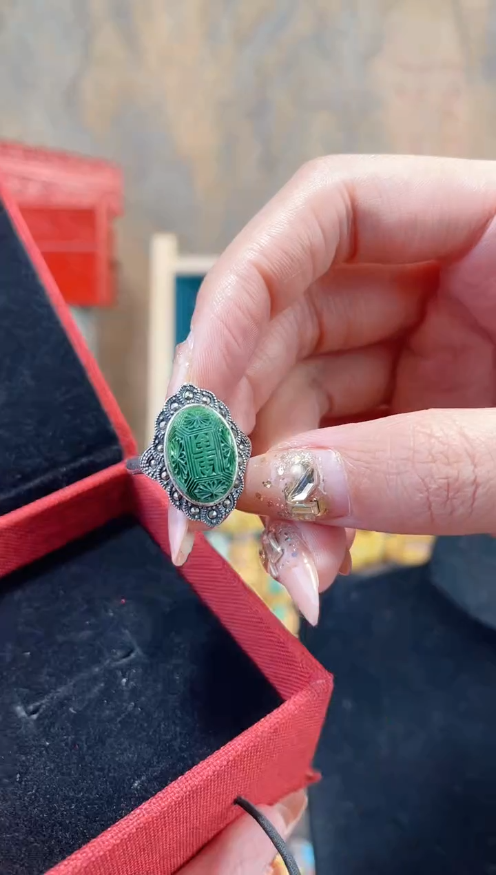 【闪购商品】非遗雕漆精品戒指绿色