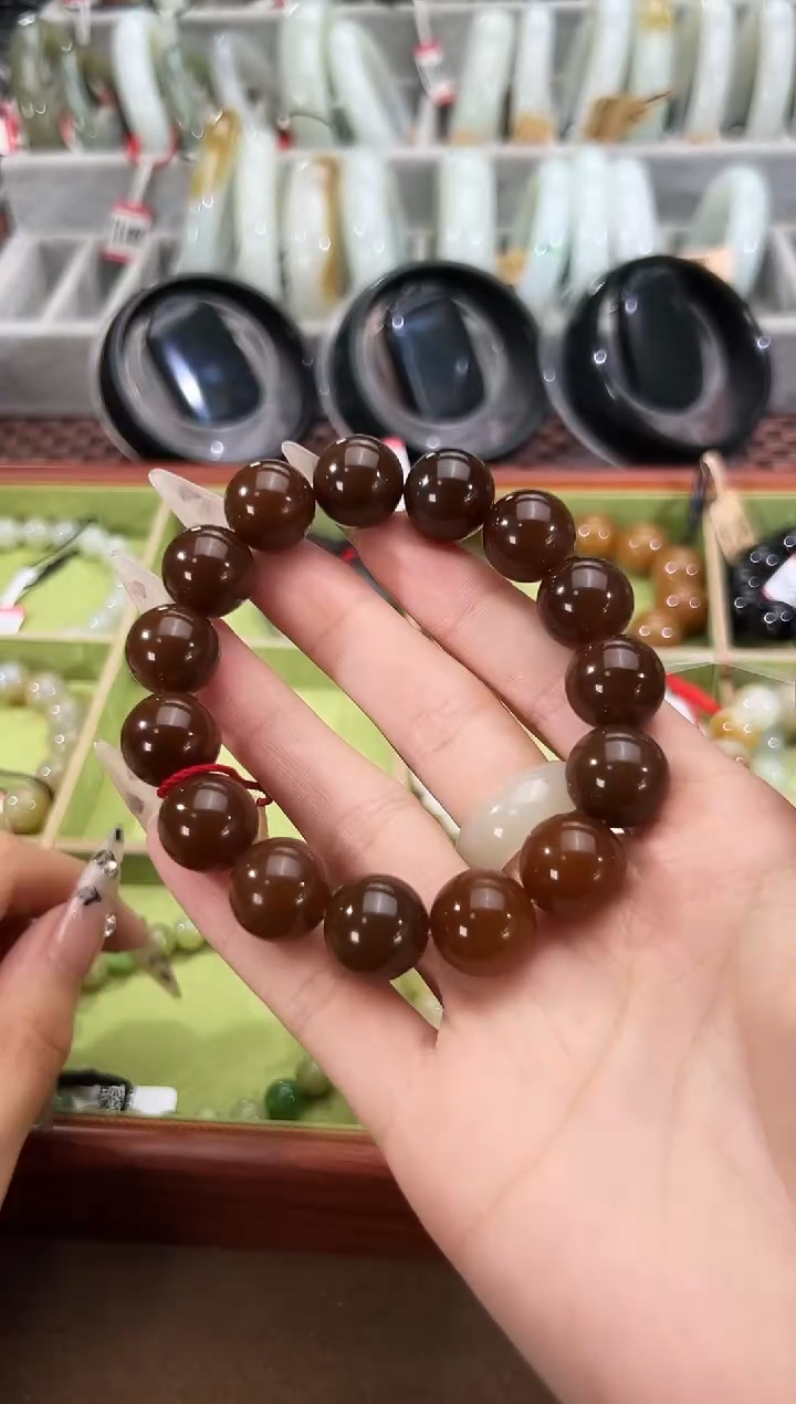 未镶嵌手串和田玉且末料金山糖手串卡14