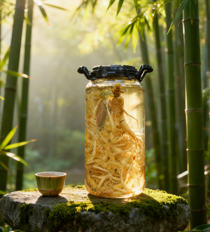 【40斤】送酒瓶的东北长白山鲜鹿茸人参整支泡酒料