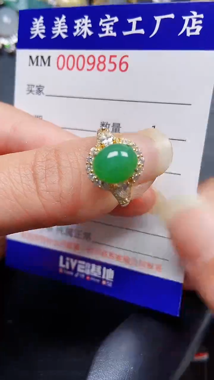 颈饰银S925镶嵌翡翠9856