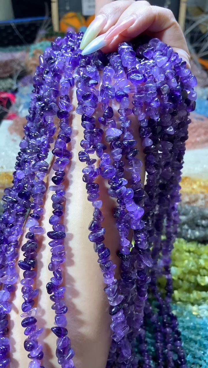 水晶珠宝半成品未镶嵌紫水晶