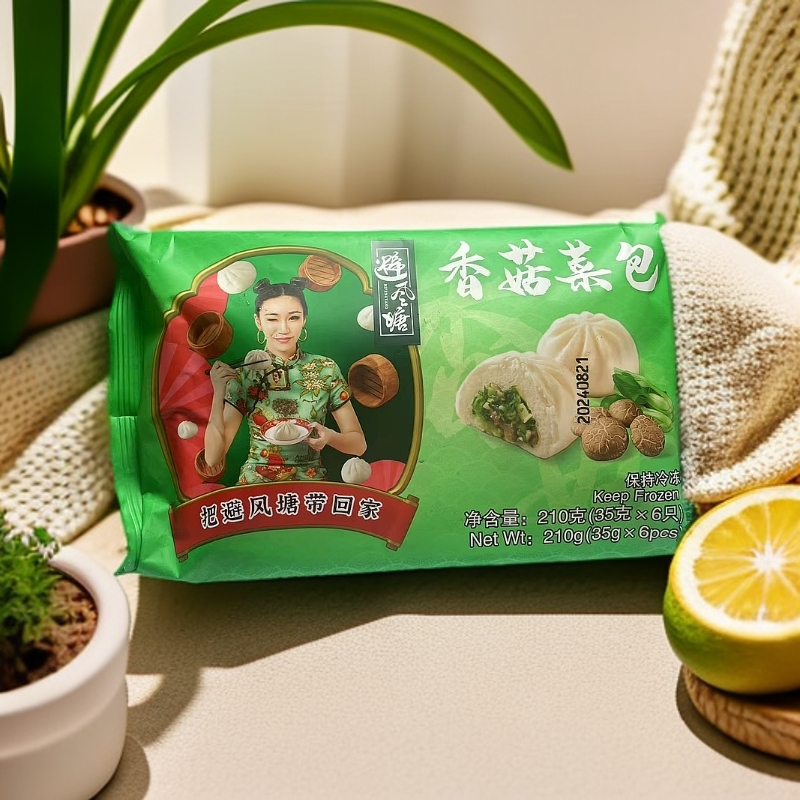 【保质期至2025.7.2】避风塘系列香菇菜包210克*5袋
