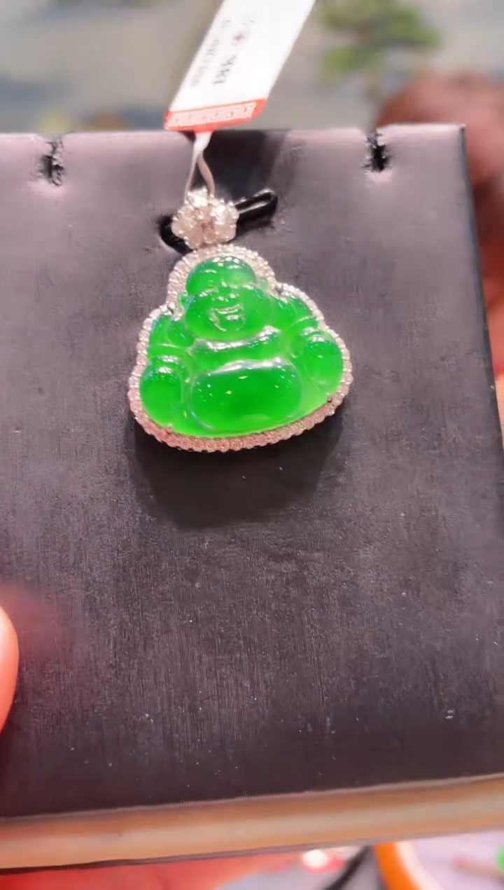 【闪购商品】翡翠颈饰18K金镶嵌A47天然A货翡翠