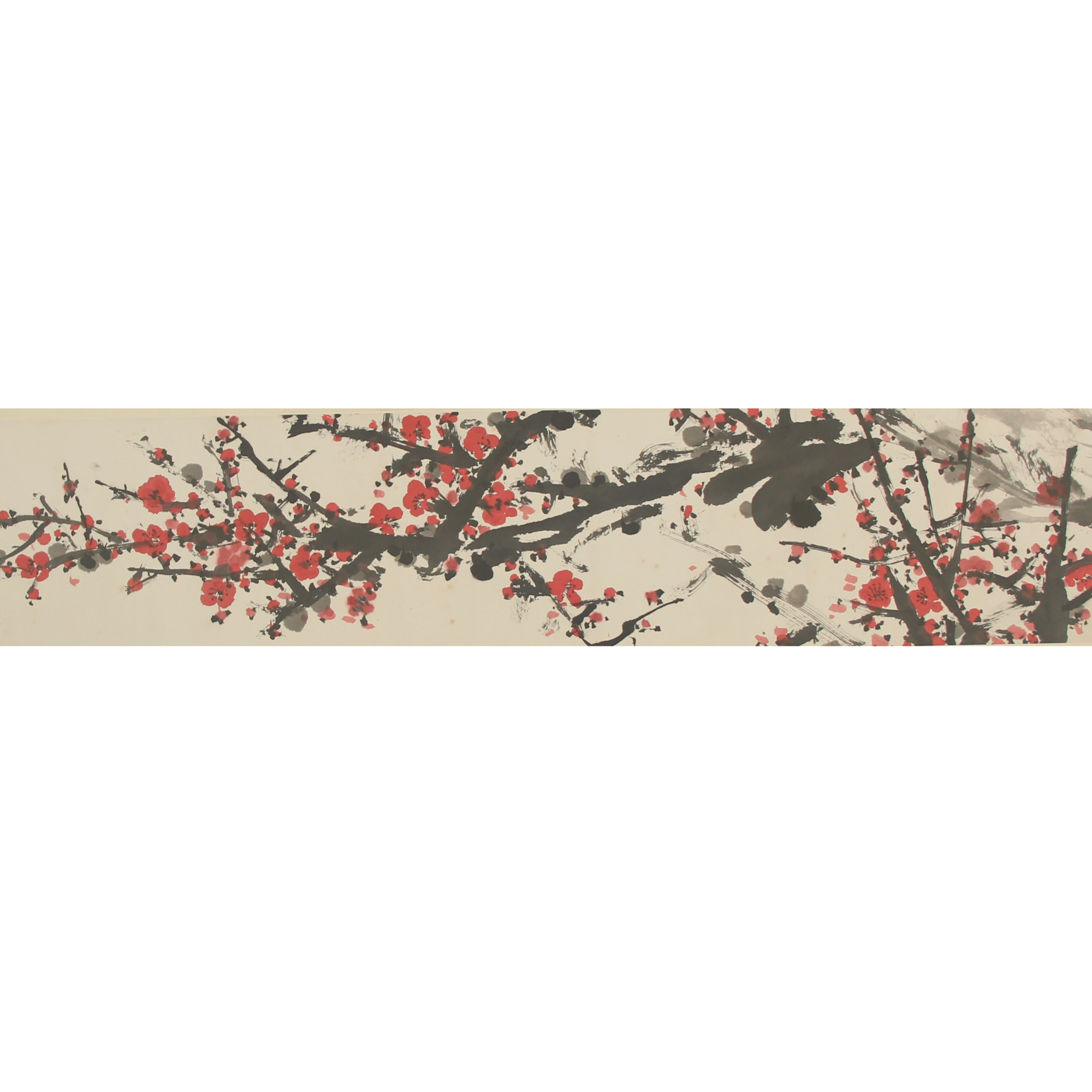 LOT.419 《红梅》25*136cm 纸本设色镜片