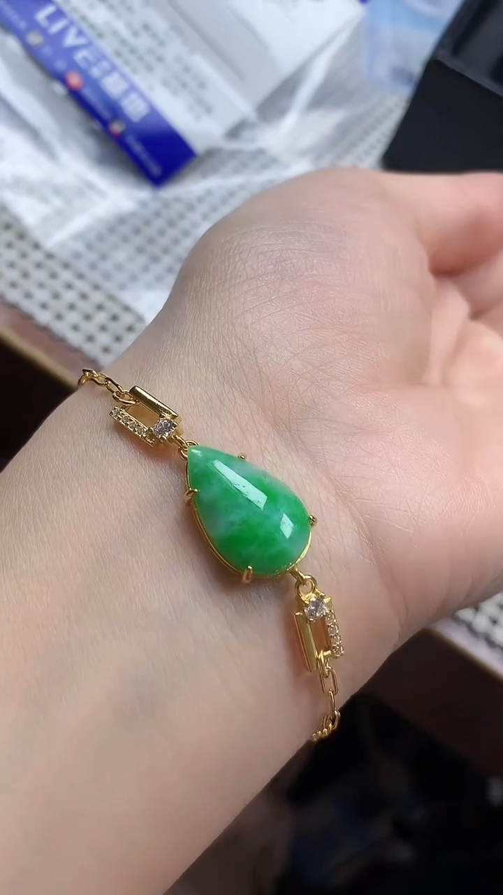 【闪购商品】翡翠手链银S925镶嵌手链