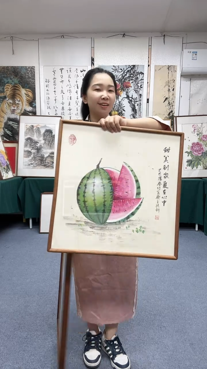 国画52*52实木画框顺丰包邮手绘