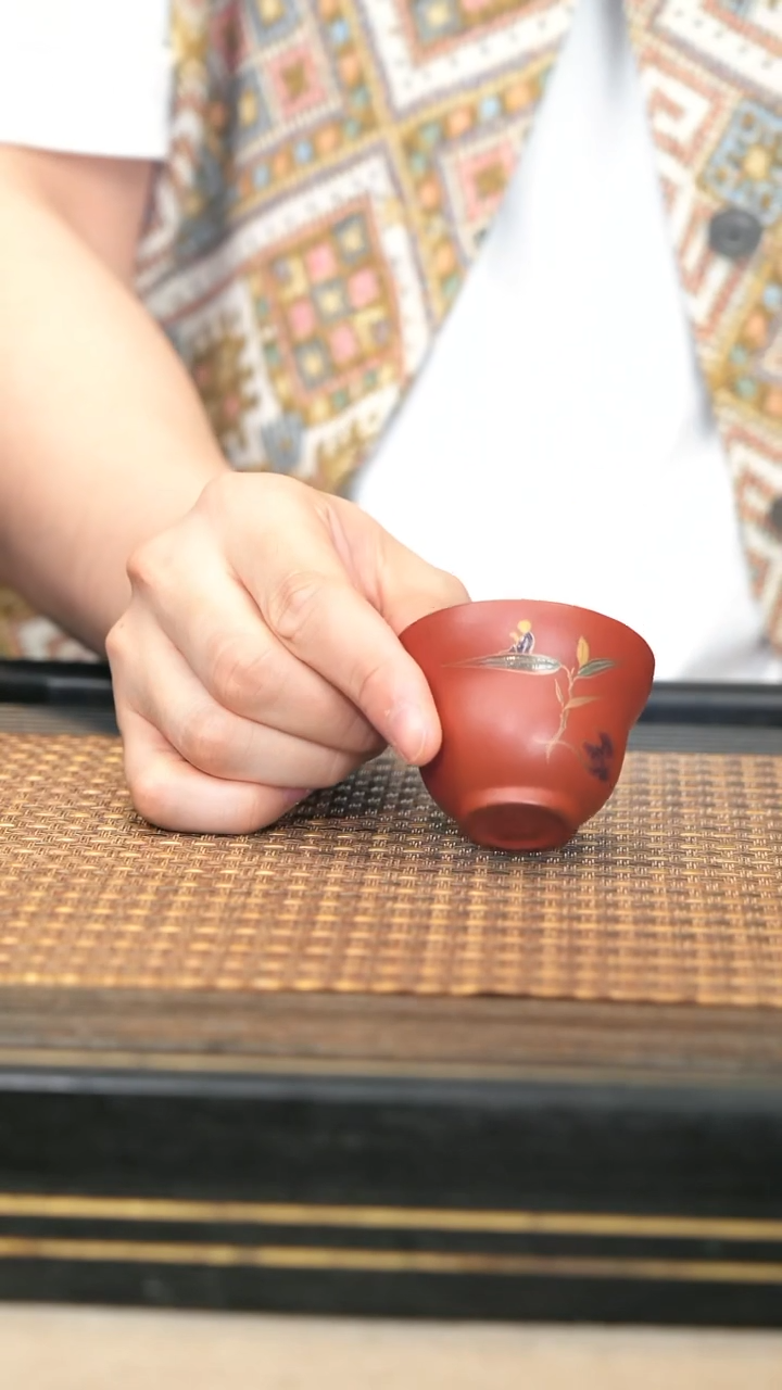 茶壶紫砂2《悟竹葫芦杯》朱泥