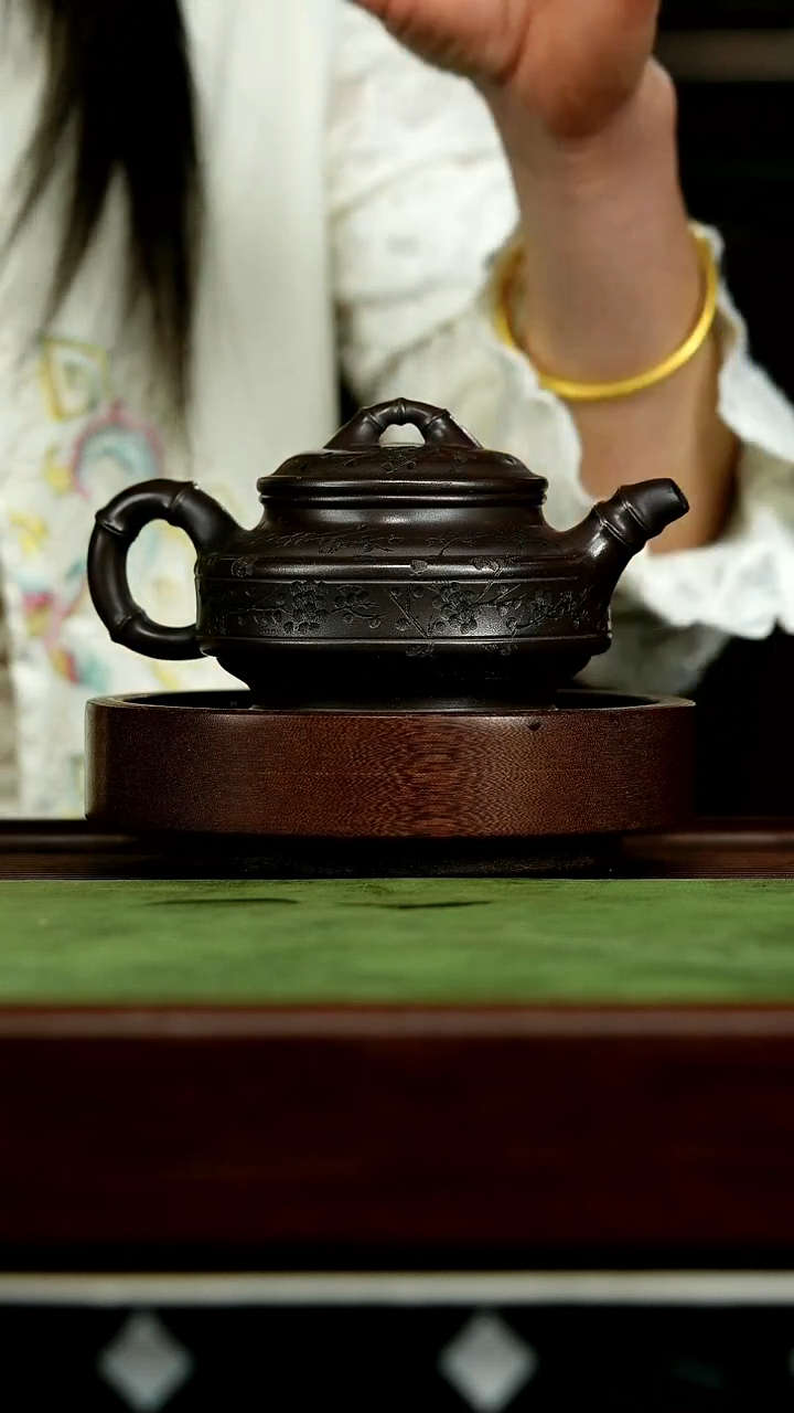 茶壶紫砂n42竹段紫泥*戴静波