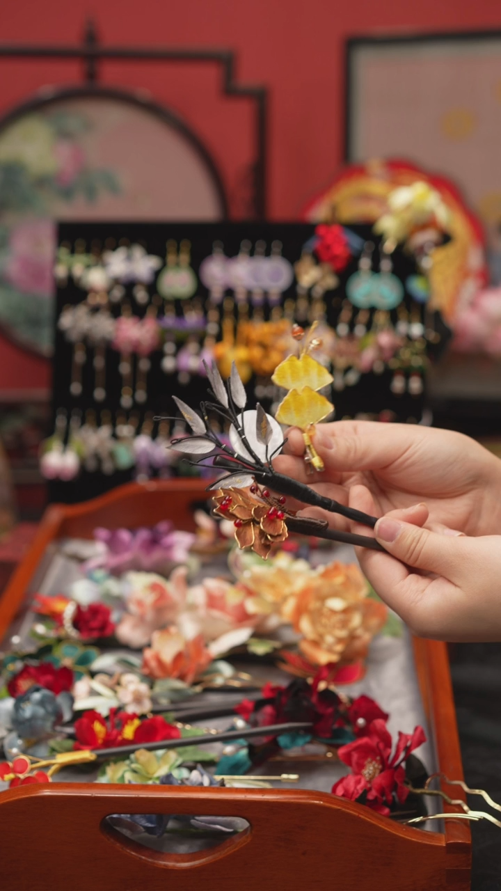 刺绣墨**初非遗绒花手工饰品