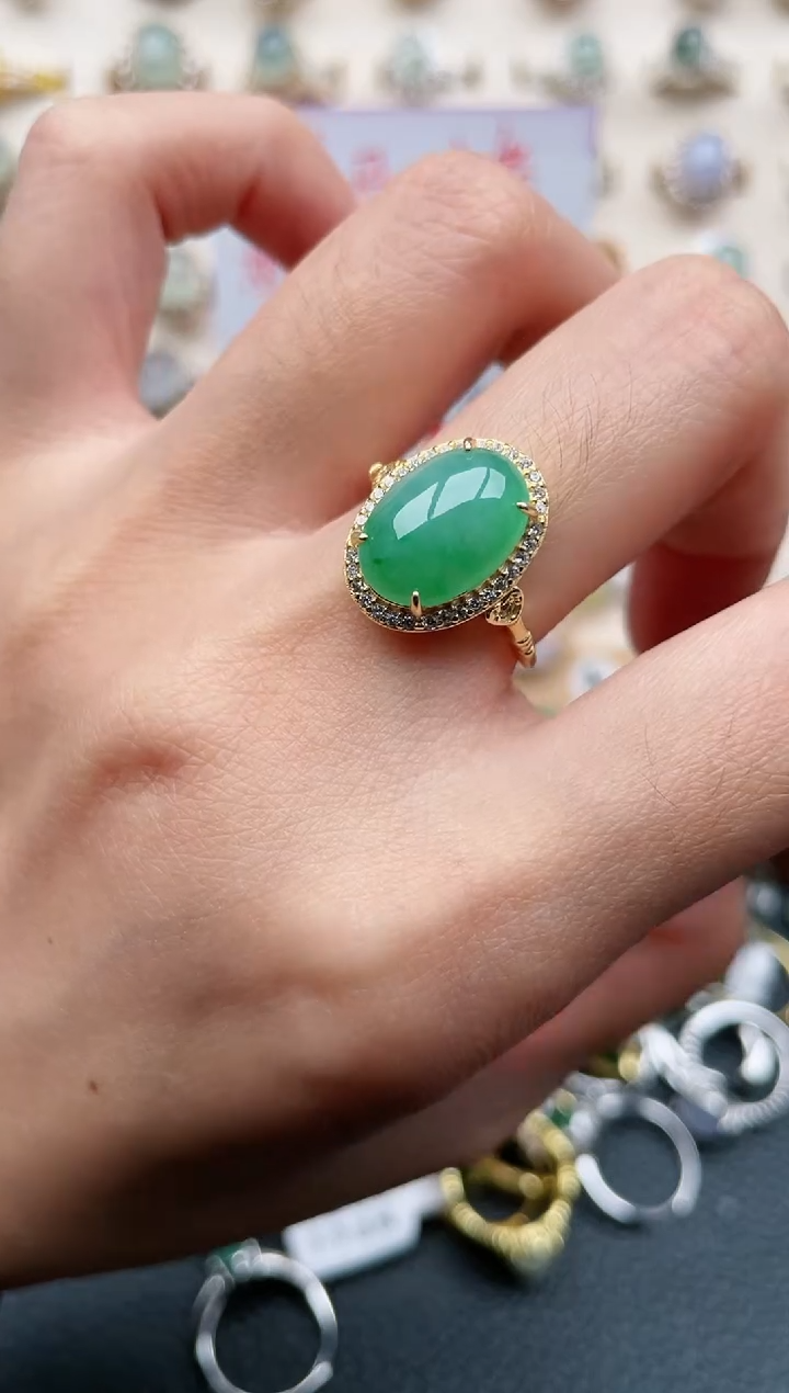 【闪购商品】翡翠戒指银S925镶嵌1111