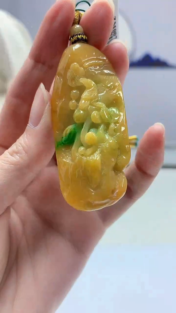 【闪购商品】定制翡翠未镶嵌4852zm-毛货挂件58