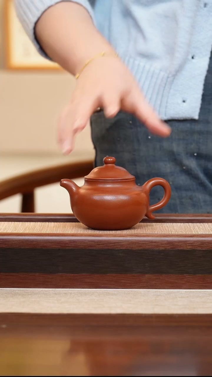 朱泥莲子180cc宜兴手工紫砂壶